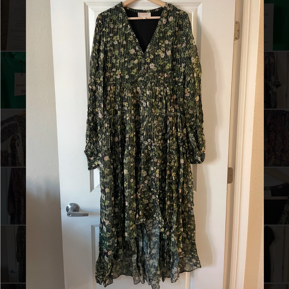 Rococo Sand Floral Green Dress